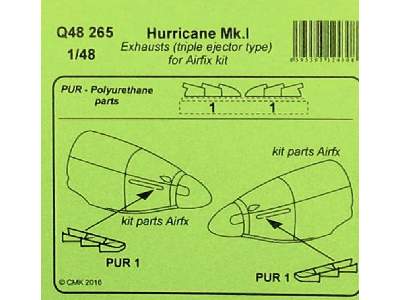 Hurricane Mk.I - Exhausts  (triple ejector type) for Airfix kit - image 4