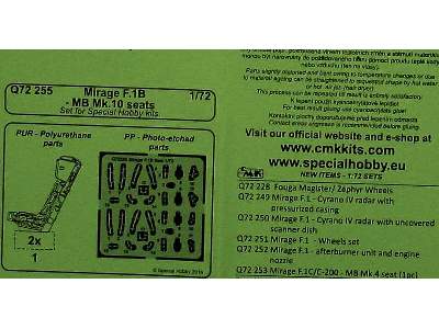 Mirage F.1B - MB Mk. 10 Seat (2pcs) for SH kit - image 4