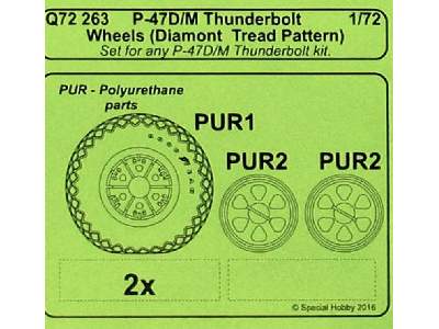 P-47D/M Thunderbolt - Wheels (Diamond Tread Pattern) set for any - image 5