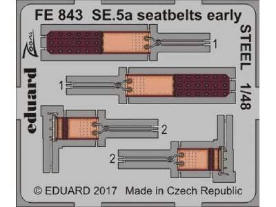 SE.5a seatbelts early STEEL 1/48 - Eduard - image 1