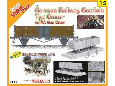 Railway Gondola Typ Ommr + Gun Crew, German Feldgendarmerie  - image 1