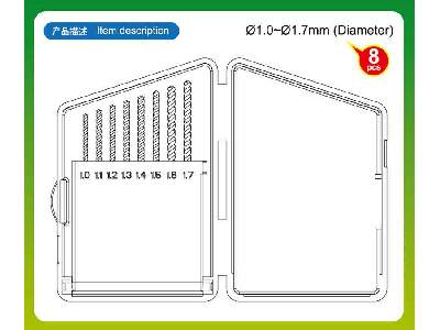 Twist Drilling Auger Bit set 2 (dia 1.0 till 1.7 mm) - 8 pcs. - image 3