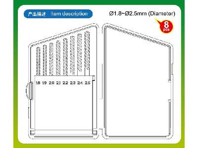 Twist Drilling Auger Bit set 3 (dia 1.8 till 2.5 mm) - 8 pcs. - image 3