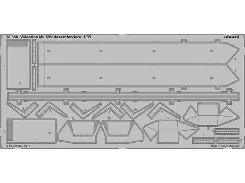 Valentine Mk. II/ IV desert fenders 1/35 - Tamiya - image 1