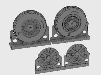 F4U Corsair/F6F Hellcat  Block Thread Wheels set - image 1