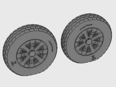 F4U Corsair/F6F Hellcat  Block Thread Wheels set - image 3