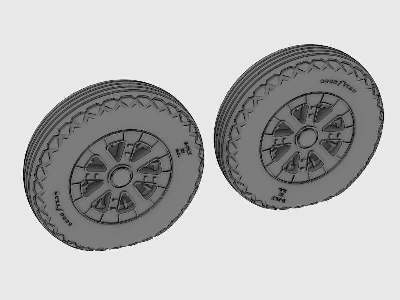 F4U Corsair/F6F Hellcat  Ribbed/Diamond Thread Wheels set - image 3