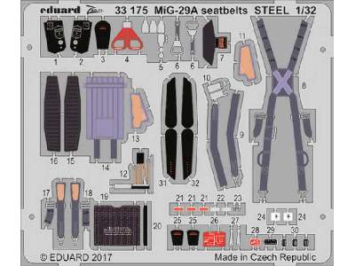 MiG-29A seatbelts STEEL 1/32 - Trumpeter - image 1