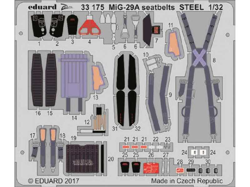 MiG-29A seatbelts STEEL 1/32 - Trumpeter - image 1 MiG-29A seatbelts STEEL 1/32 - Trumpeter - image 1