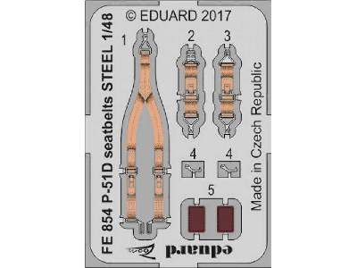 P-51D seatbelts STEEL 1/48 - Airfix - image 1