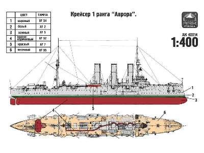 The cruiser Aurora with parts of resin and metal - image 8