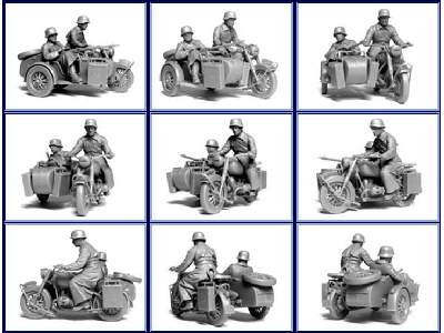 WWII German Motorcycle Troops on the Move - BMW R75 - image 4