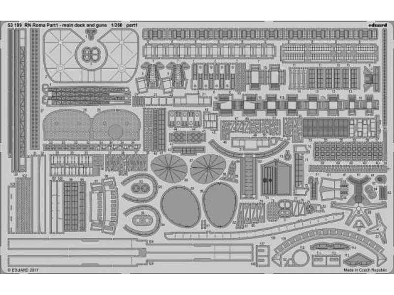 RN Roma pt.1 main deck and guns 1/350 - Trumpeter - image 1