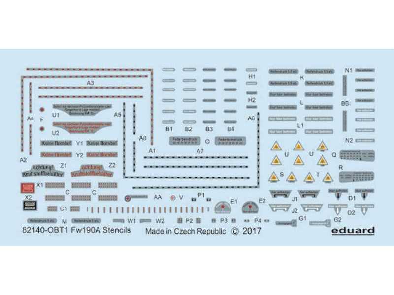 Fw 190 A stencils 1/48 - Eduard - image 1