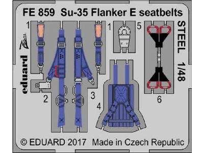 Su-35 Flanker E seatbelts STEEL 1/48 - Kitty Hawk - image 1