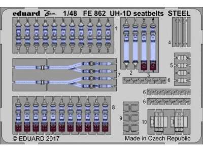 UH-1D seatbelts STEEL 1/48 - Kitty Hawk - image 1