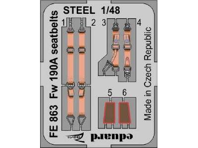 Fw 190A seatbelts STEEL 1/48 - Eduard - image 1