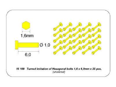 Turned imitation of Hexagonal bolts 1,6 x 6,0 mm x 25 pcs. - image 4