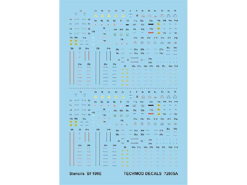 Decals - Stencils for Bf 109E - image 1