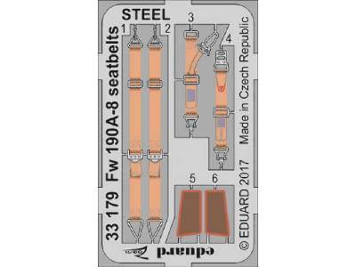 Fw 190A-8 seatbelts STEEL 1/32 - Revell - image 1