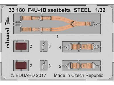 F4U-1D seatbelts STEEL 1/32 - Tamiya - image 1
