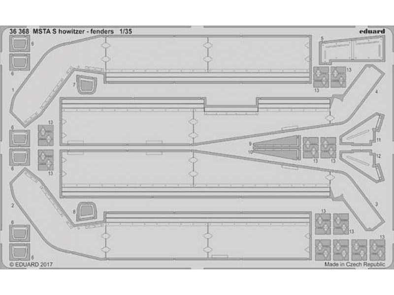 MSTA S howitzer - fenders 1/35 - Zvezda - image 1
