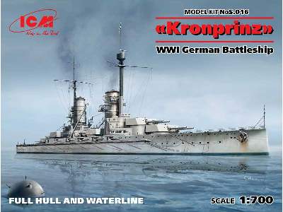 Kronprinz - WWI German Battleship - full hull & waterline - image 1