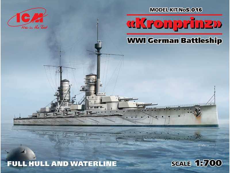 Kronprinz - WWI German Battleship - full hull & waterline - image 1