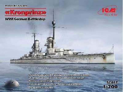 Kronprinz - WWI German Battleship - full hull & waterline - image 13