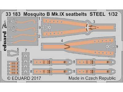 Mosquito B Mk. IX seatbelts STEEL 1/32 - Hk Models - image 1