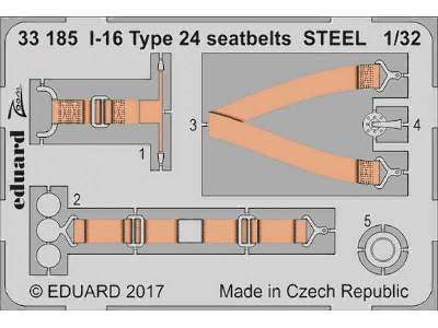 I-16 Type 24 seatbets STEEL 1/32 - Icm - image 1