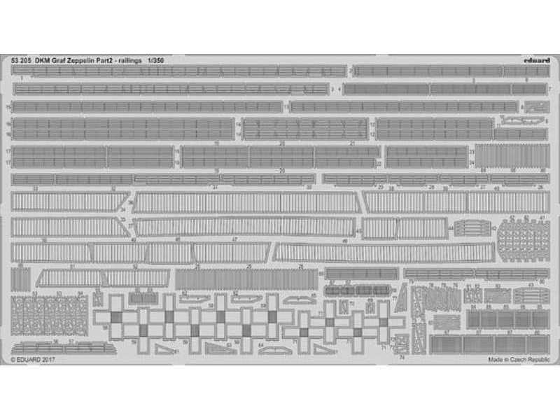 DKM Graf Zeppelin pt.2 railings 1/350 - Trumpeter - image 1