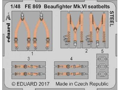 Beaufighter Mk. VI seatbelts STEEL 1/48 - Tamiya - image 1