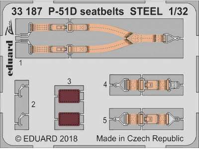 P-51D seatbelts STEEL 1/32 - Revell - image 1