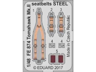 Tomahawk Mk. II seatbelts STEEL 1/48 - Airfix - image 1