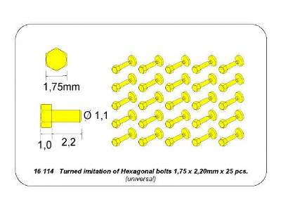 Turned imitation of Hexagonal bolts 1,75 x 2,20 mm x 25 pcs. - image 5