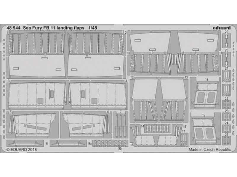 Sea Fury FB.11 landing flaps 1/48 - Airfix - image 1