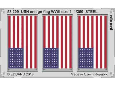 USN ensign flag WWII size 1 STEEL 1/350 - image 1
