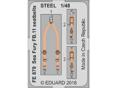 Sea Fury FB.11 seatbelts STEEL 1/48 - Airfix - image 1