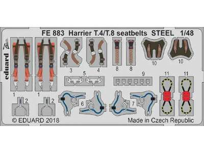 Harrier T.4/ T.8 seatbelts STEEL 1/48 - Kinetic - image 1