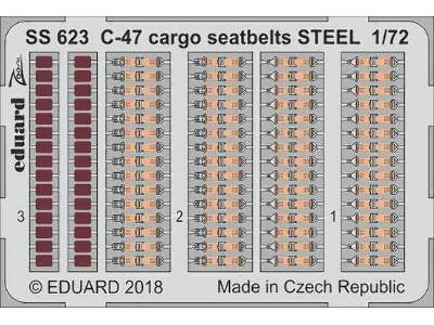 C-47 cargo seatbelts STEEL 1/72 - Hobby Boss - image 1