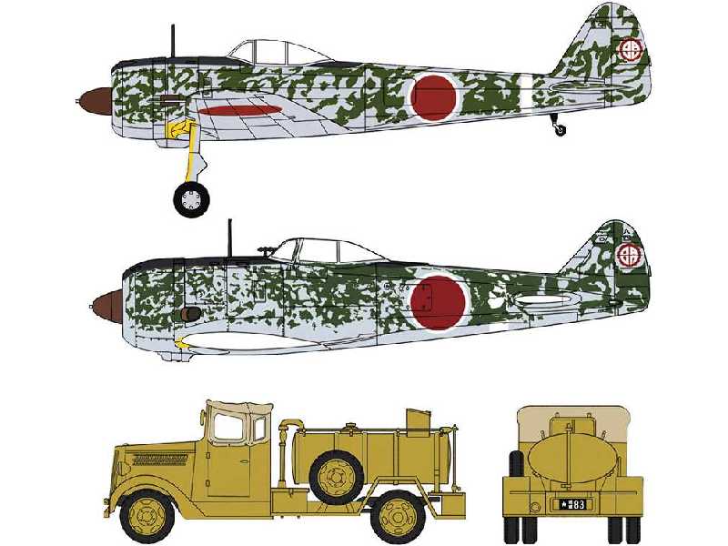 Nakajima Ki43-II & Ki44-II with Fuel Truck (2 kits) - image 1