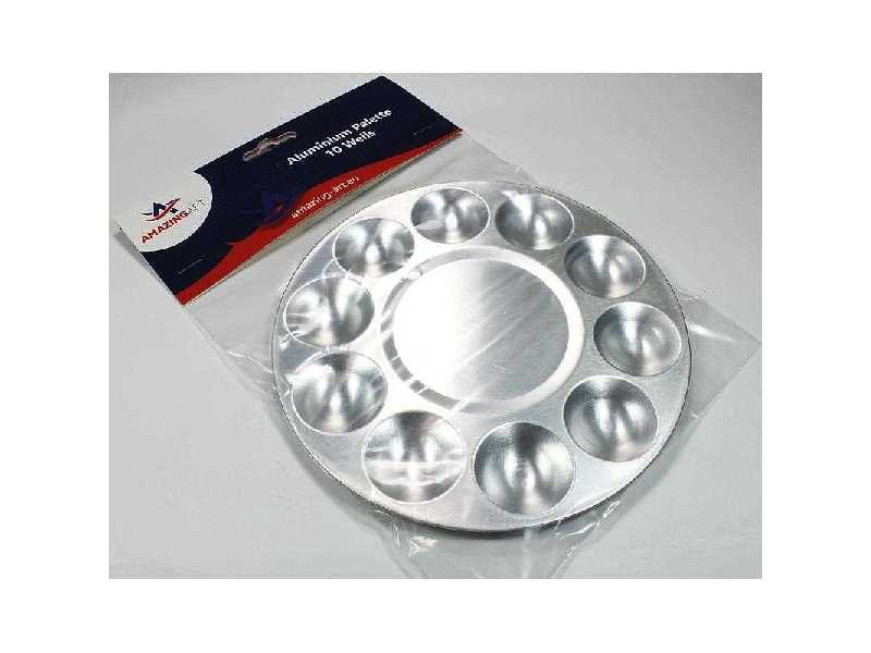 Aluminum Paint Mixing Palette, diameter 17cm, 10 holes - image 1