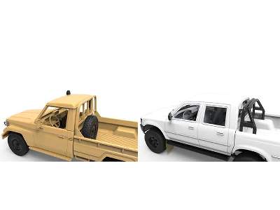 Meng Models 1/35 Hilux & Cruiser Pickup Set 2-Door Pickup + 4-Door Pickup 