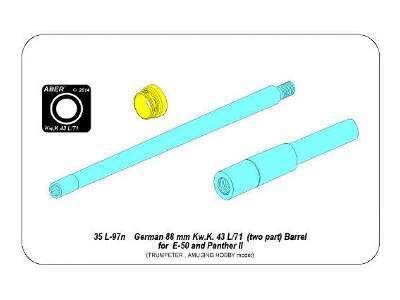 German two part 88mm Kw.K. 43 L/71 barrel for E-50 standard  NEW - image 8