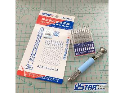 USTAR U-STAR TOOLS 91305 0.4-1.3mm Fine Pin Vise Drill Bit Set 