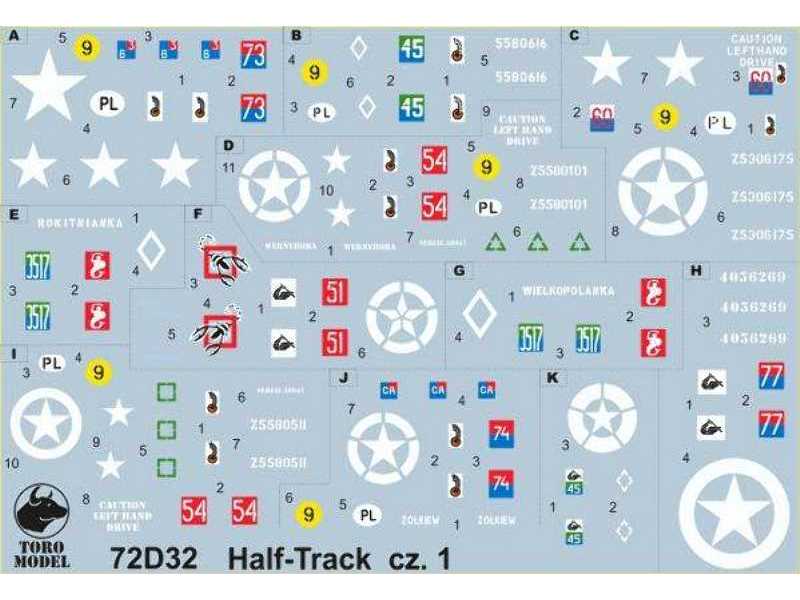 M2/M3/M5/M9A1/M14/M16 Half Tracks in Polish service vol.1 - 1/72 - image 1