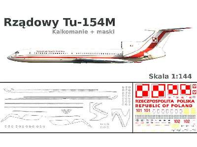Decals and masks for Polish governmental Tupolev Tu-154M - image 1