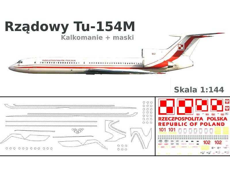 Decals and masks for Polish governmental Tupolev Tu-154M - image 1