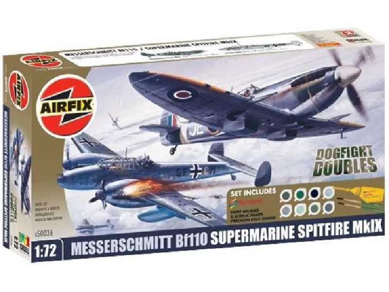 Dogfight Double Messerschmitt Me110 & Spitfire MkIX Gift Set - image 1